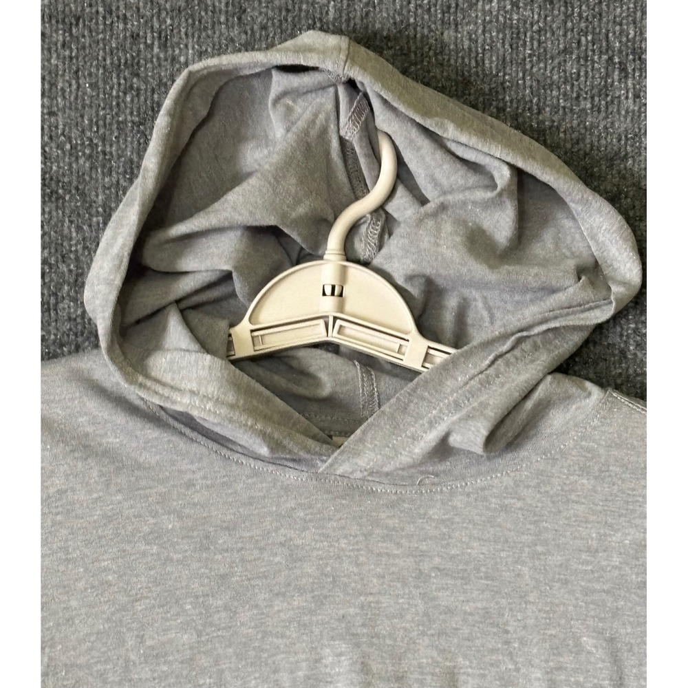 Vans Mens Long Sleeve Hooded T-Shirt Gray Checkerboard Logo Graphic Tee Large - Picture 3 of 7